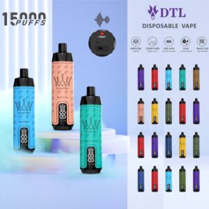 Dispositivo di sigaretta elettronica usa e getta Vape da 15000 tiri DL/DTL: E-Shisha/Hookah con suono dell'acqua, schermo, controllo del flusso d'aria e ricaricabile AL FAKHAR Crown Bar